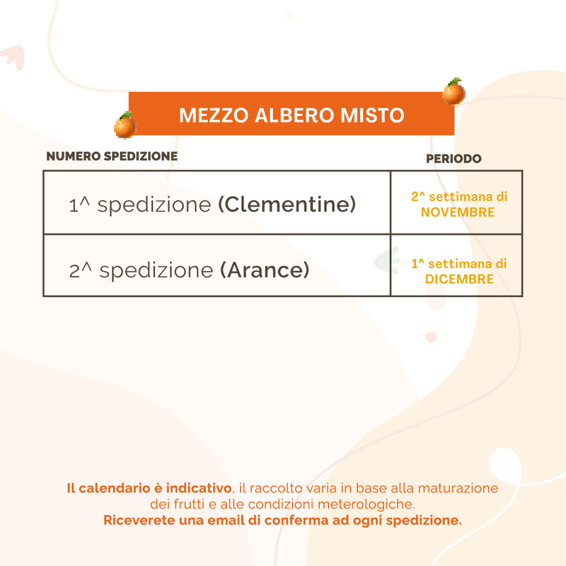 Mezzo Albero Misto | 19Kg + 19Kg di Arance e Clementine | 2 Spedizioni
