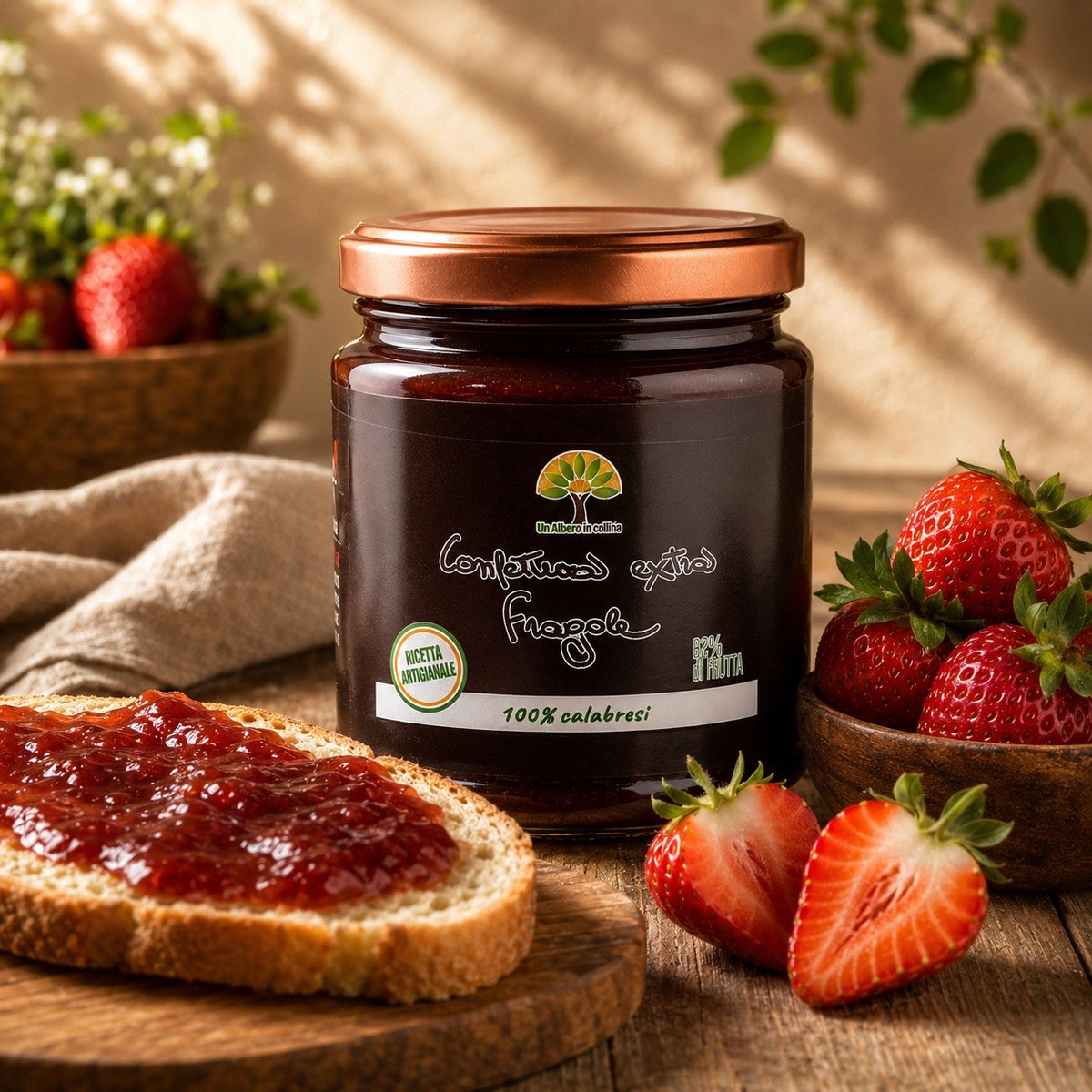 Confettura extra di Fragole - Ricetta artigianale calabrese - peso 340g